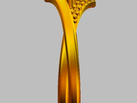 35mm Diamond Engagement Ring 3D Print Model