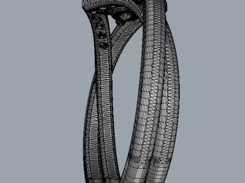 35mm Diamond Engagement Ring 3D Print Model