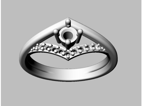 35mm Diamond Engagement Ring Modello di stampa 3D