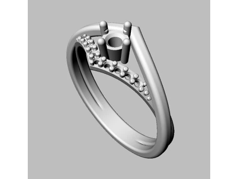 35mm Diamond Engagement Ring 3D Print Model