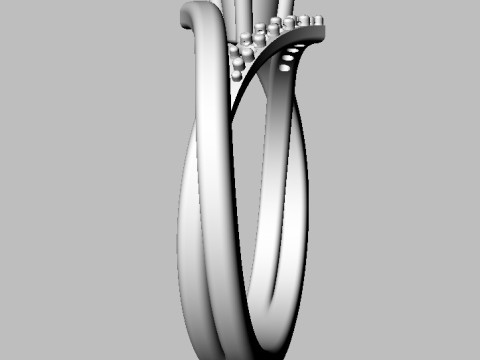 35mm Diamond Engagement Ring Modello di stampa 3D