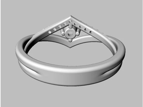 35mm Diamond Engagement Ring 3D Print Model