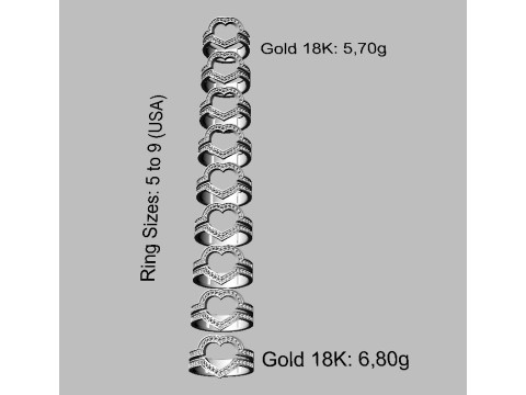 Heart Diamond Open Ring Model do druku 3D