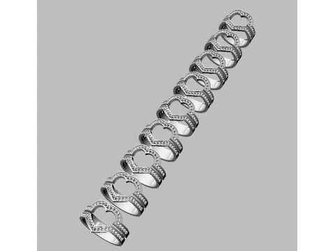 Heart Diamond Open Ring 3D Print Model