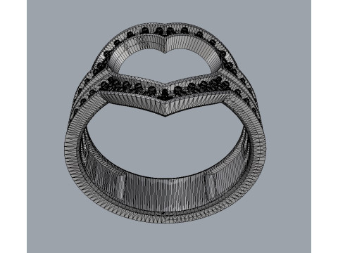 Heart Diamond Open Ring Model do druku 3D