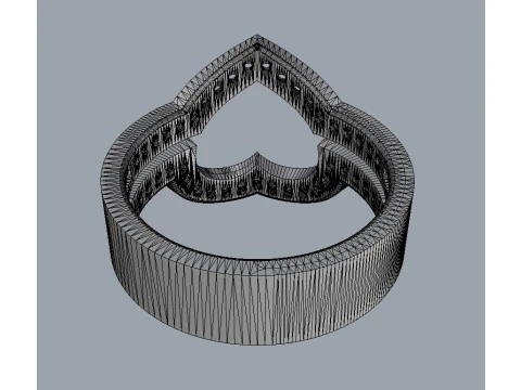Heart Diamond Open Ring 3D Print Model