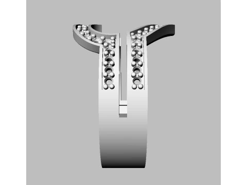 Heart Diamond Open Ring 3D Print Model