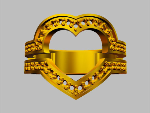 Heart Diamond Open Ring Model do druku 3D