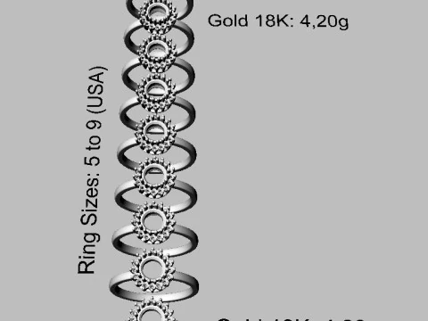 6mm Round Gemstone Classic Ring 3D Print Model