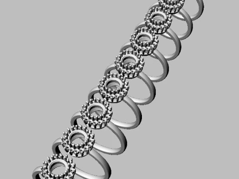6mm Round Gemstone Classic Ring 3D Print Model