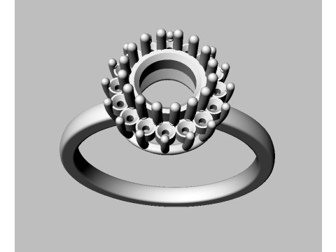 6mm Round Gemstone Classic Ring 3D 打印模型