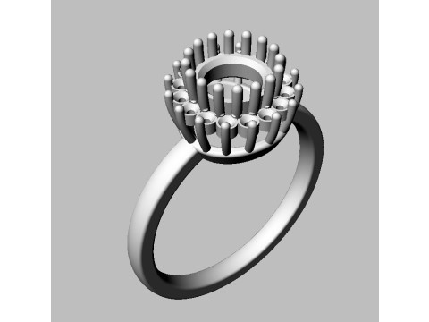 6mm Round Gemstone Classic Ring 3D 打印模型