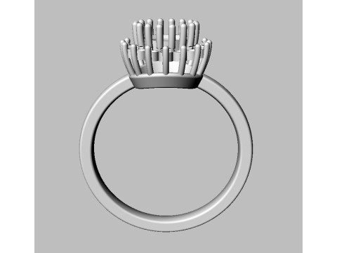 6mm Round Gemstone Classic Ring 3D 打印模型