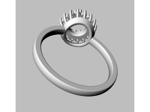 6mm Round Gemstone Classic Ring 3D 打印模型