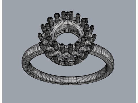 6mm Round Gemstone Classic Ring 3D 打印模型