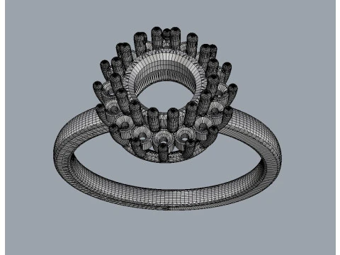 6mm Round Gemstone Classic Ring 3D Print Model