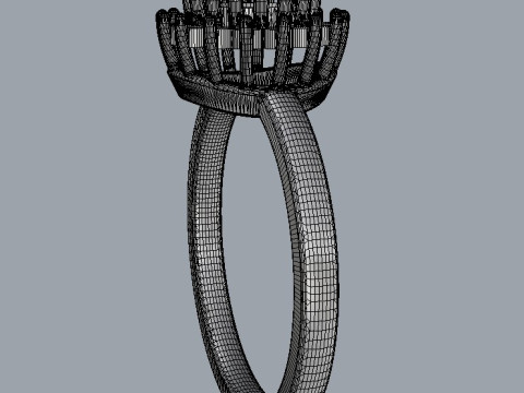 6mm Round Gemstone Classic Ring 3D 打印模型