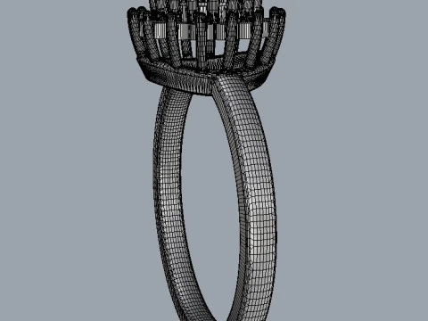 6mm Round Gemstone Classic Ring 3D Print Model