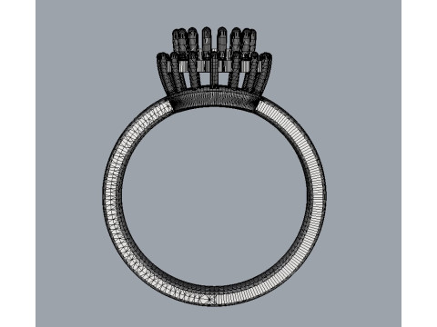 6mm Round Gemstone Classic Ring 3D 打印模型