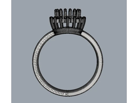 6mm Round Gemstone Classic Ring 3D Print Model