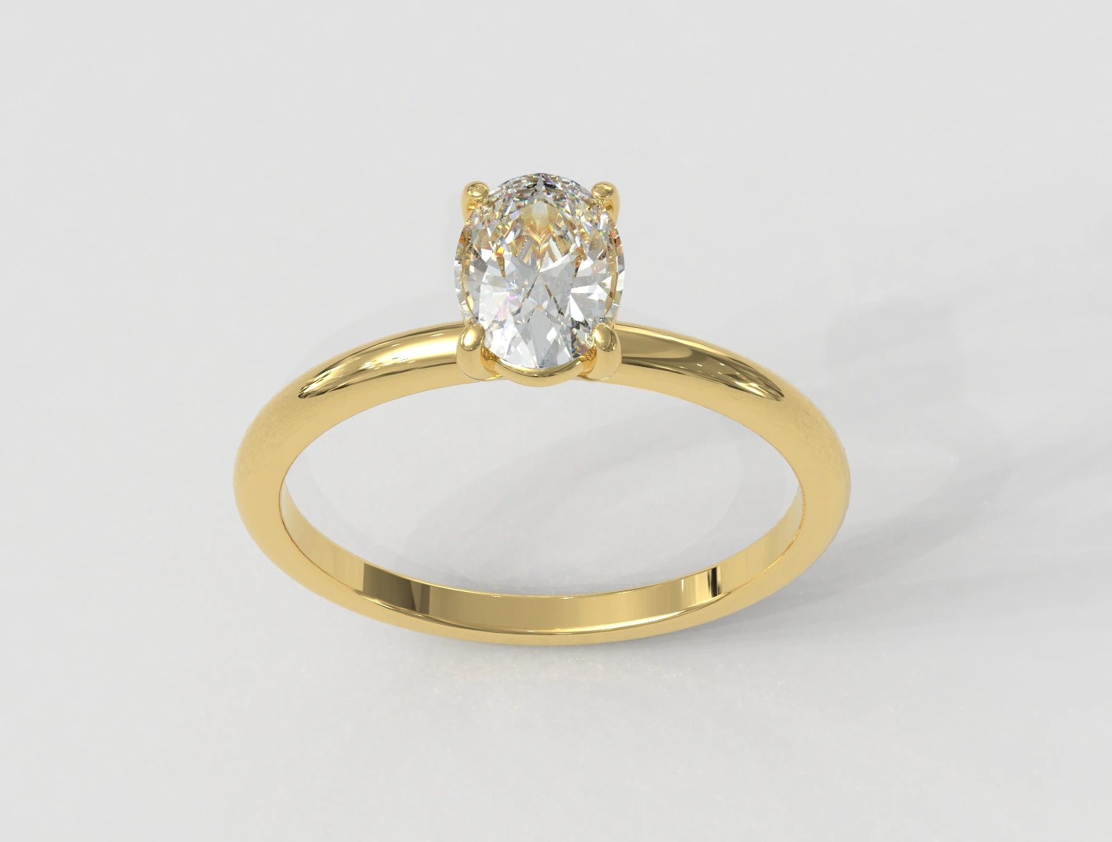 Oval Solitaire Ring 3D Print Model .c4d .max .obj .3ds .fbx .stl .blend 