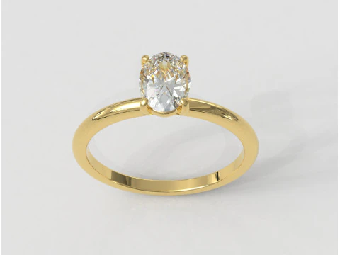 Anel solit&aacute;rio oval Modelo de Impressão 3D