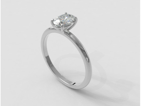 Oval Solitaire Ring Modello di stampa 3D