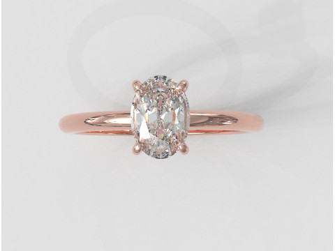 Oval Solitaire Ring Modello di stampa 3D