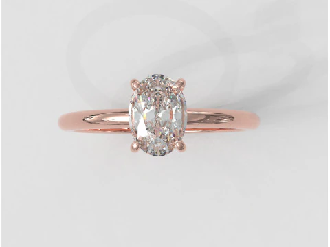 Oval Solitaire Ring 3D Print Model