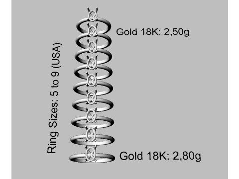 Oval Solitaire Ring Modello di stampa 3D