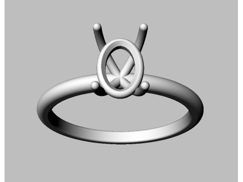 Oval Solitaire Ring Modello di stampa 3D