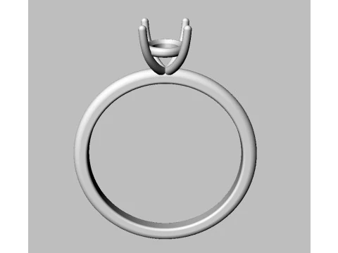 Oval Solitaire Ring 3D Print Model