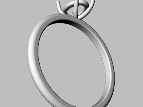 Oval Solitaire Ring 3D Print Model