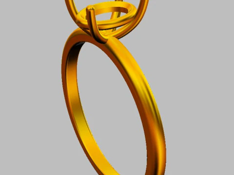 Oval Solitaire Ring 3D Print Model