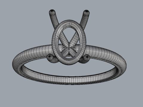 Oval Solitaire Ring Modello di stampa 3D