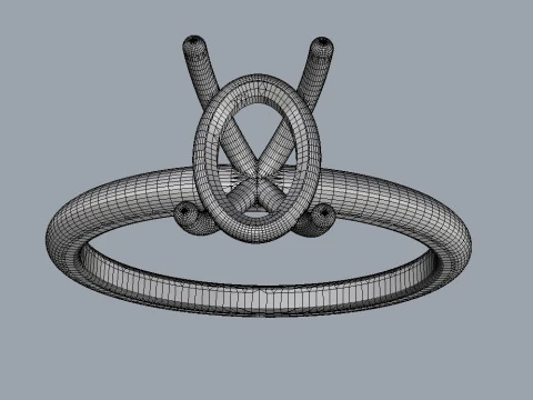 Oval Solitaire Ring 3D Print Model