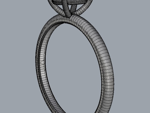 Oval Solitaire Ring Modello di stampa 3D