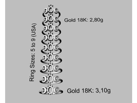 ムーンジェムストーンリング 3Dプリントモデル