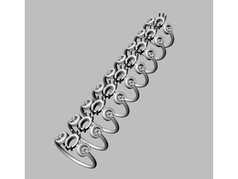 Moon Gemstone Ring 3D 打印模型