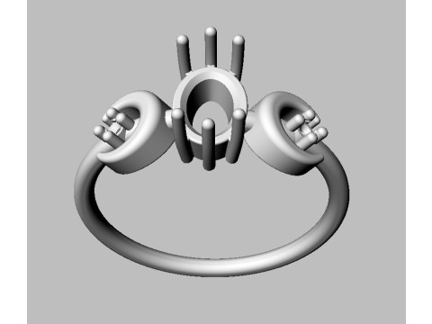 Moon Gemstone Ring 3D 打印模型