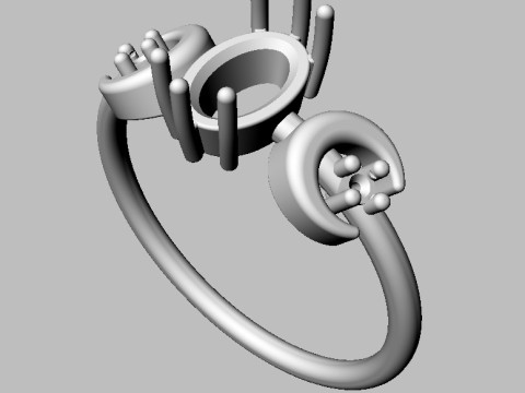 Moon Gemstone Ring 3D 打印模型