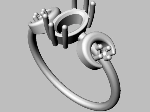 ムーンジェムストーンリング 3Dプリントモデル