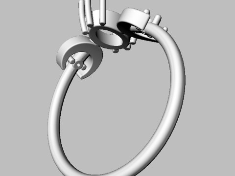 Moon Gemstone Ring 3D 打印模型