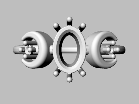 Moon Gemstone Ring 3D 打印模型