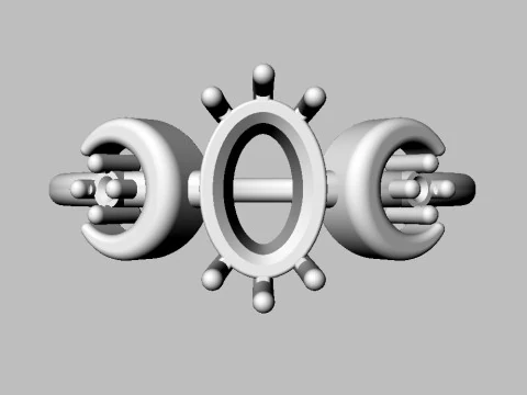 ムーンジェムストーンリング 3Dプリントモデル