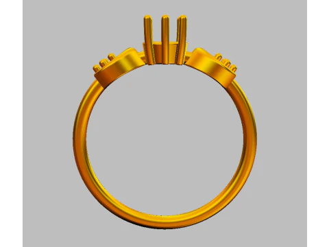 ムーンジェムストーンリング 3Dプリントモデル