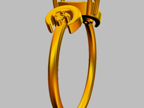 ムーンジェムストーンリング 3Dプリントモデル