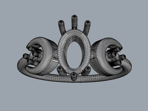 ムーンジェムストーンリング 3Dプリントモデル