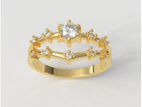 Diamond Engagement Ring Modèles 3D en vedette