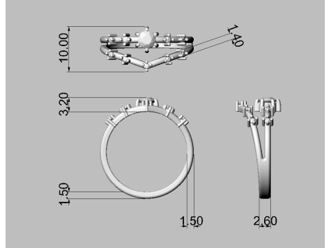 Diamond Engagement Ring 3D 프린트 모델